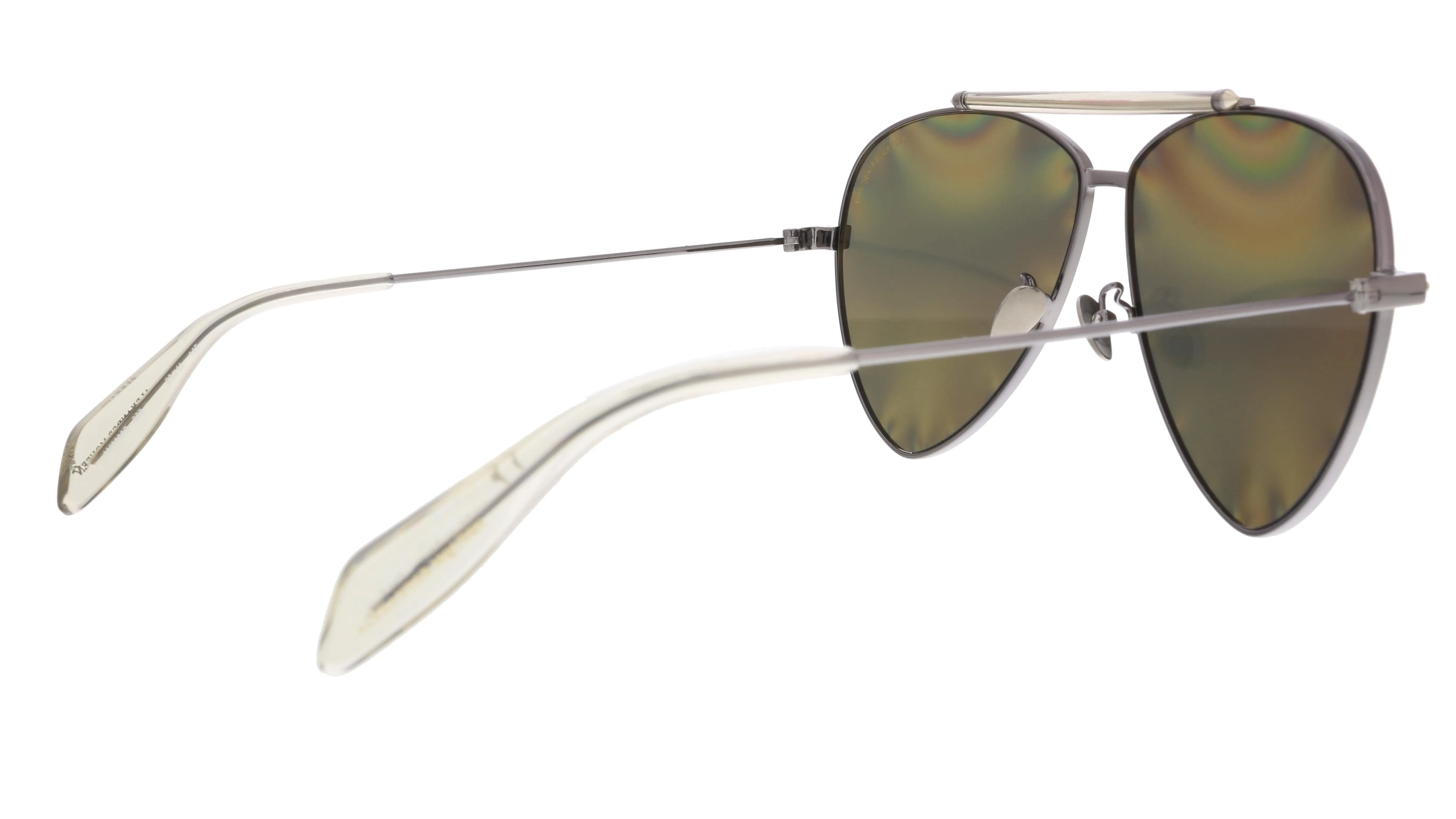 Alexander McQueen AM0058S 003  Ruthenium  Aviator Sunglasses
