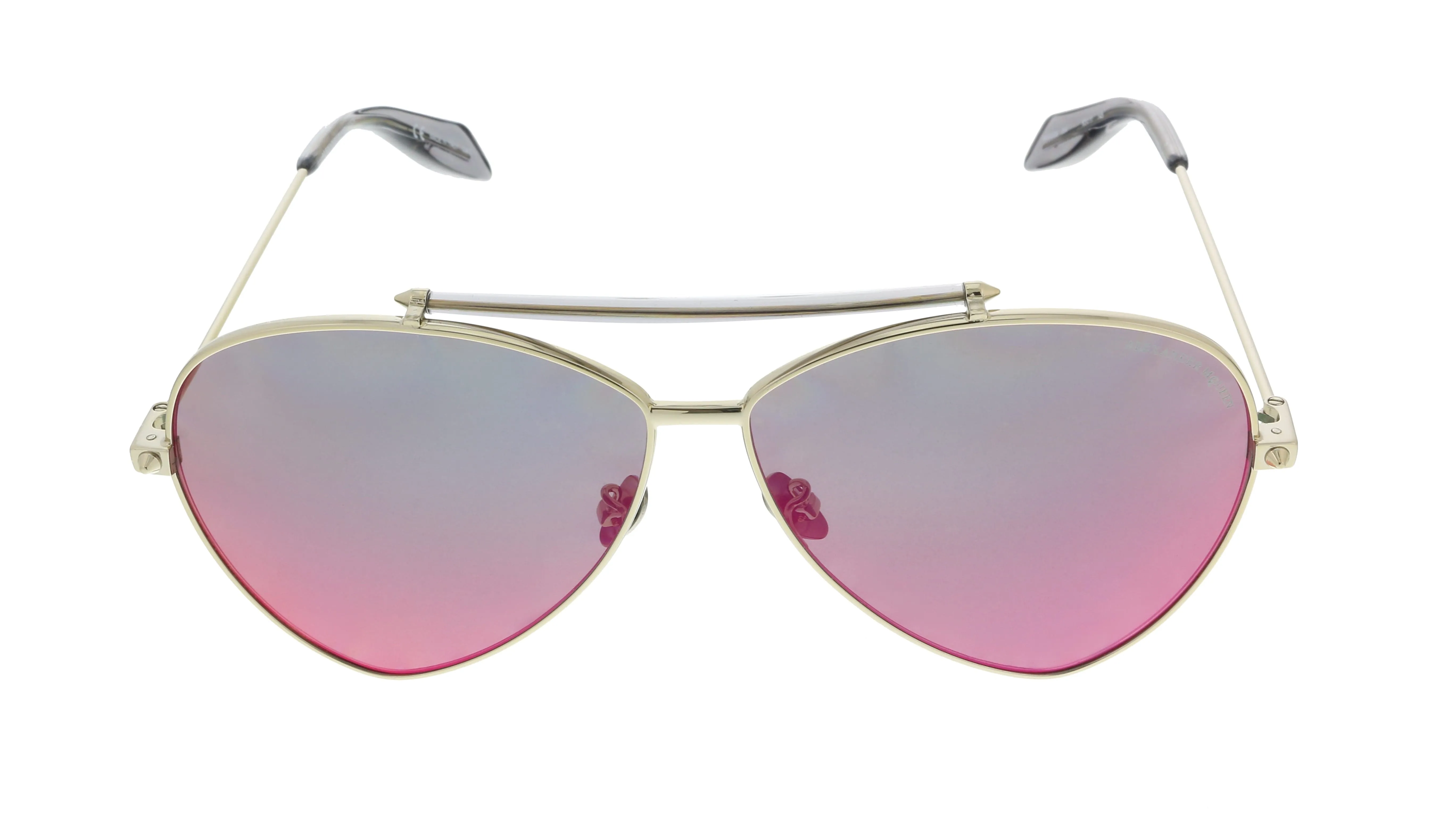 Alexander McQueen AM0058S 004 Gold Aviator Sunglasses