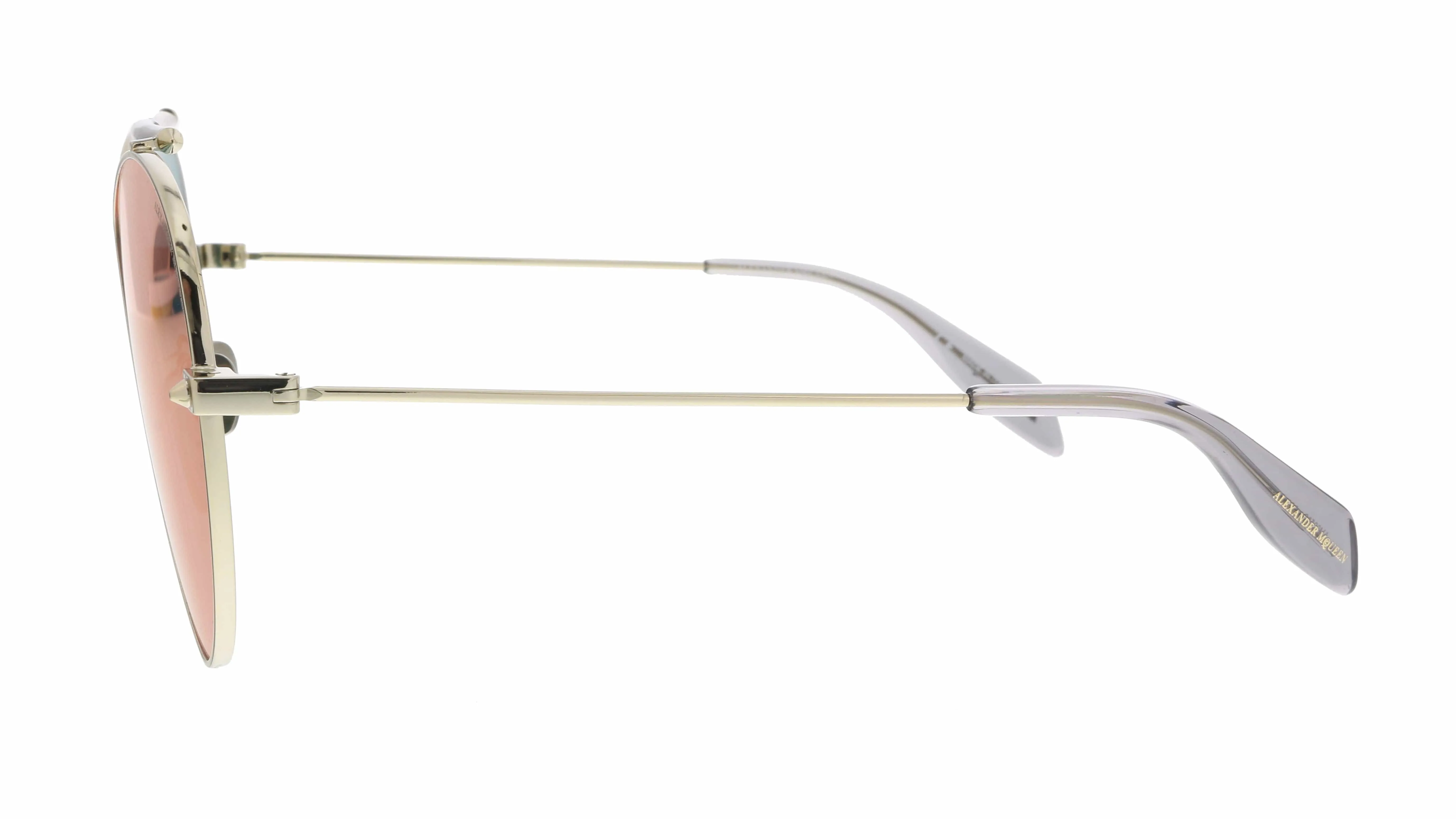 Alexander McQueen AM0058S 004 Gold Aviator Sunglasses