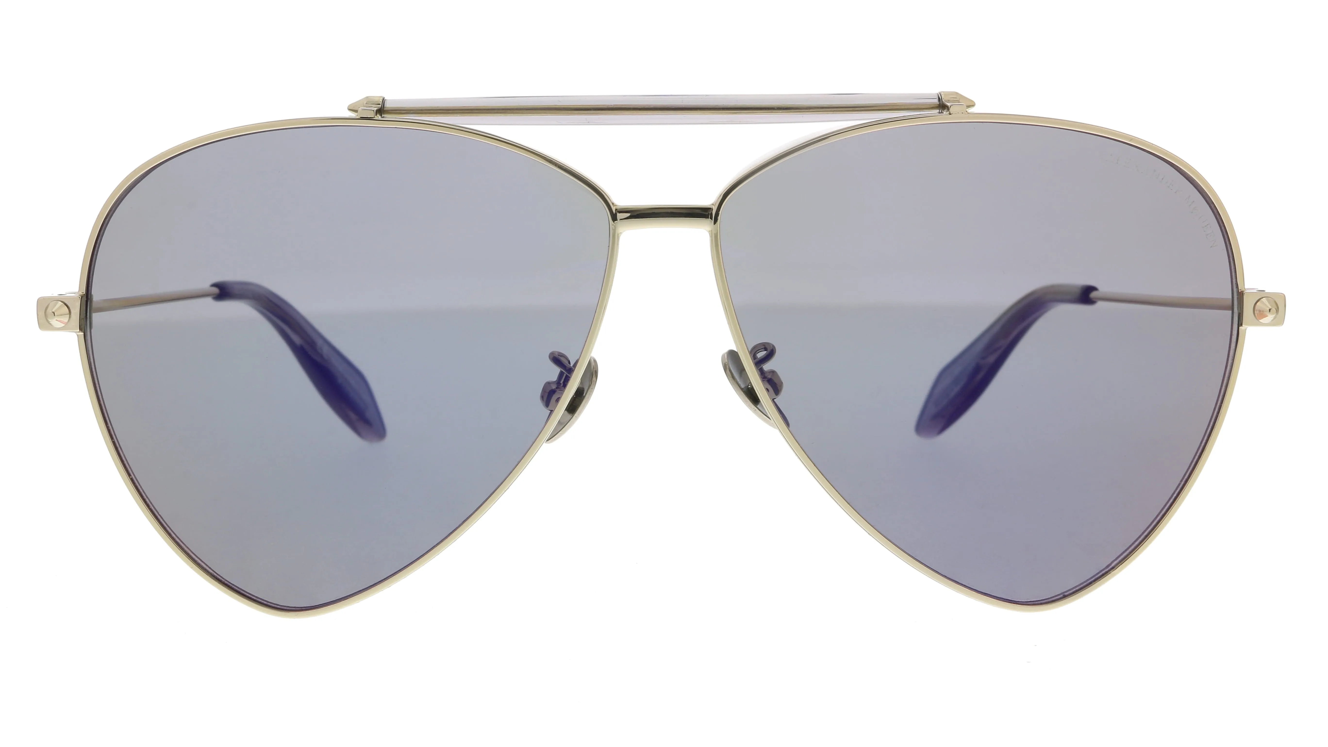 Alexander McQueen AM0058S 004 Gold Aviator Sunglasses