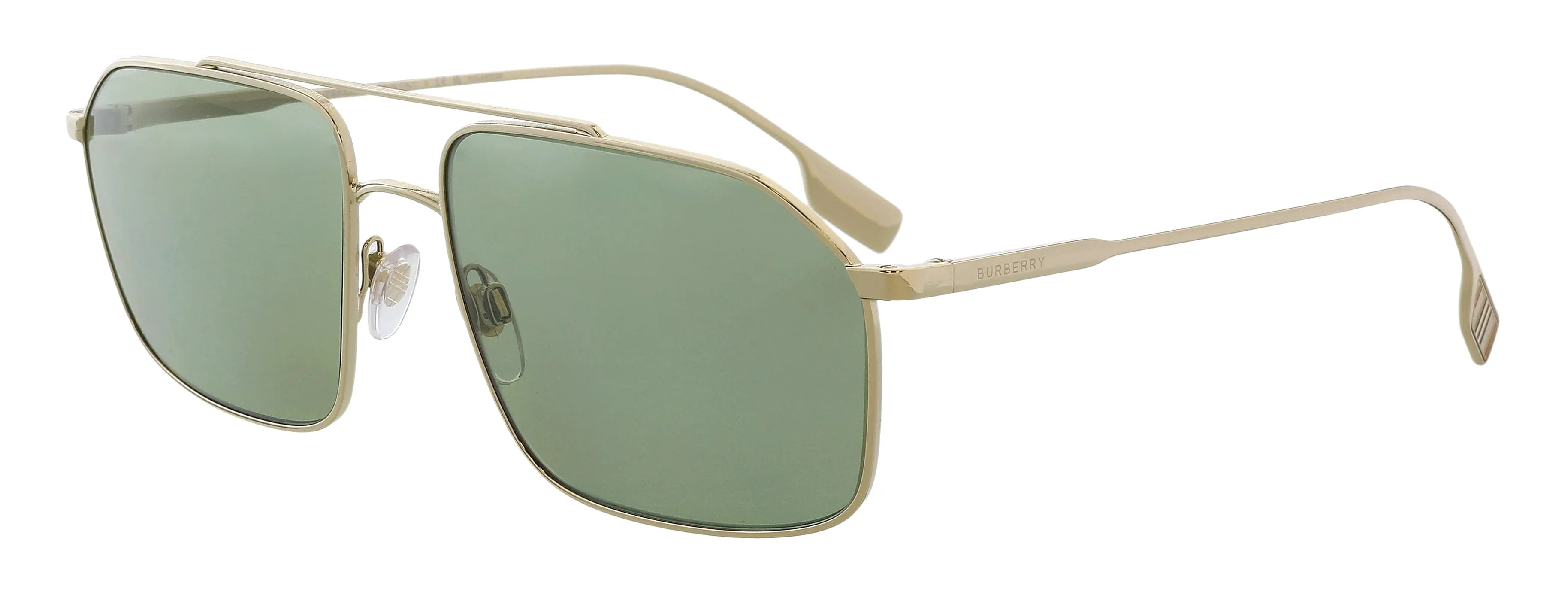 Burberry 0BE3130 10099A59 Webb Full Rim Light Gold Aviator Sunglasses