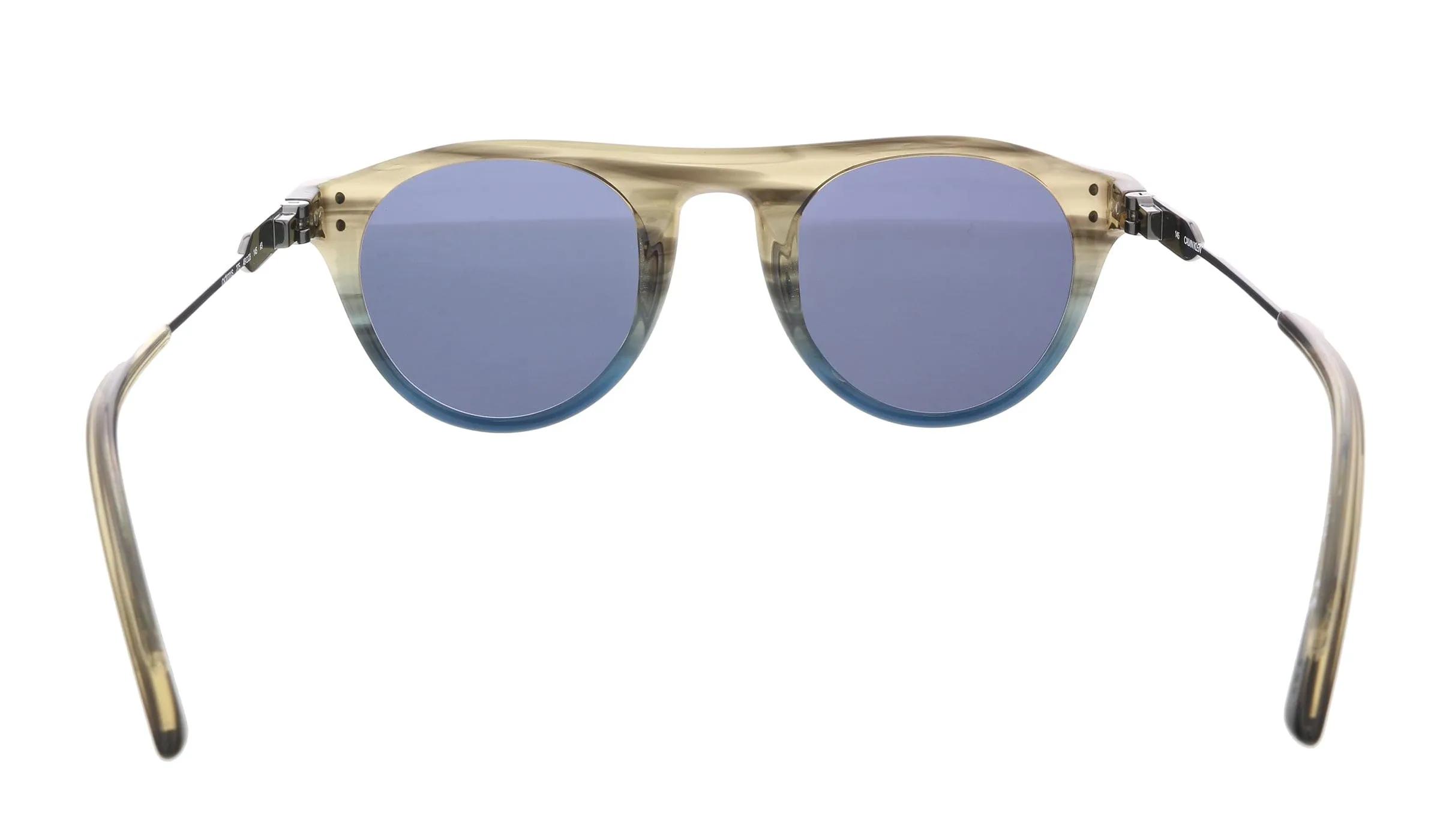 Calvin Klein CK20701S 41888 Taupe/Blue Horn Gradient Round Sunglasses