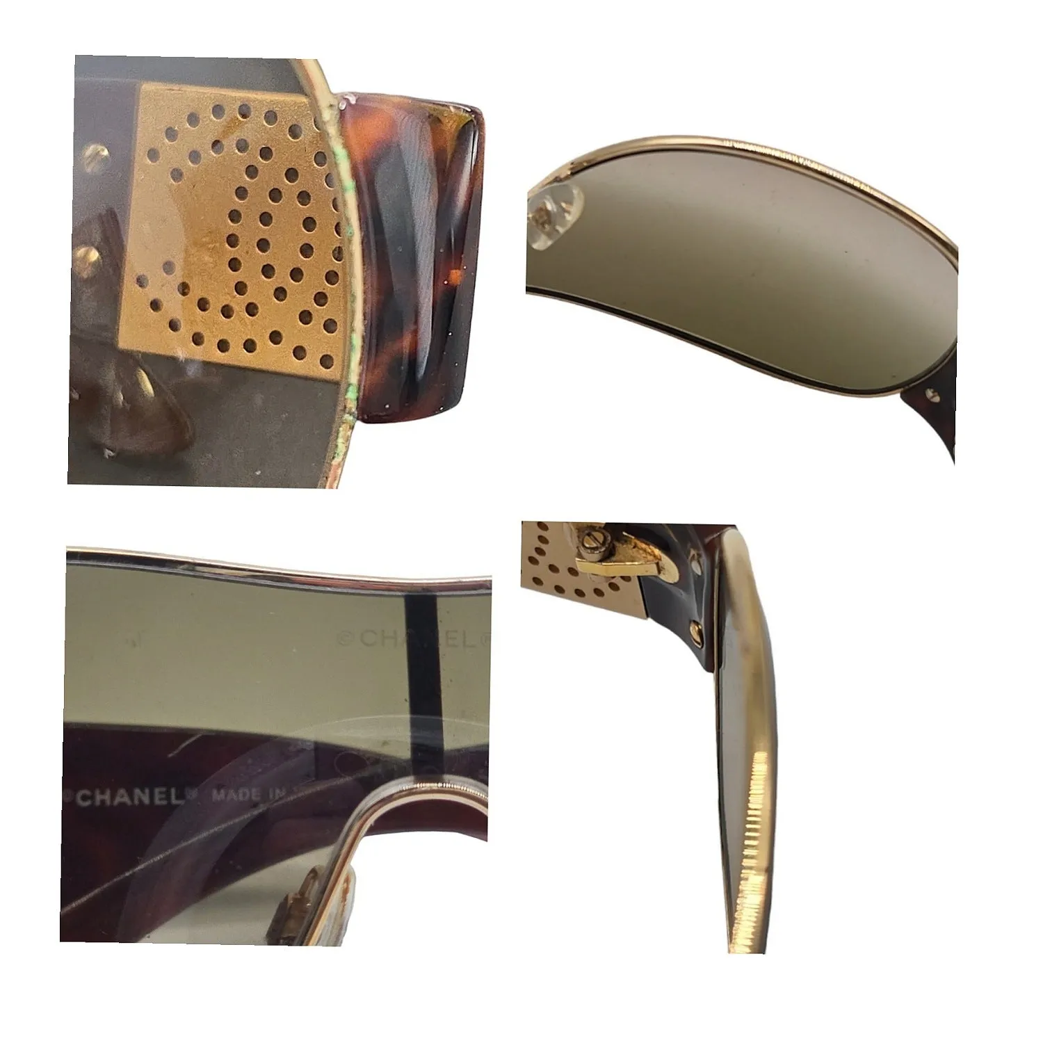 Chanel 4154 CC Shield Aviator Sunglasses