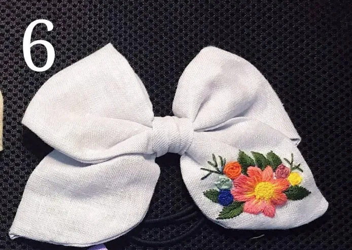 Embroidered Hair Bow, Collection Lucia