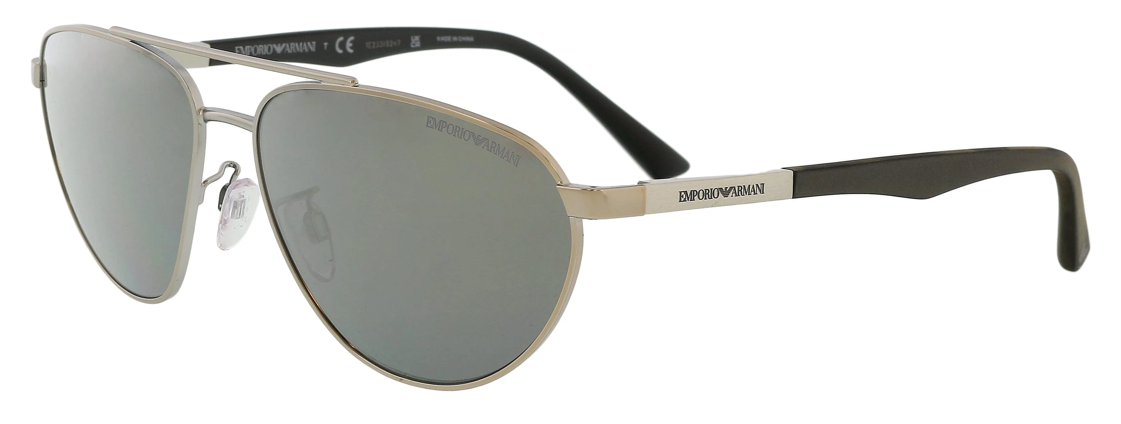 Emporio Armani 0EA2125 30456G Full Rim Silver Aviator Sunglasses