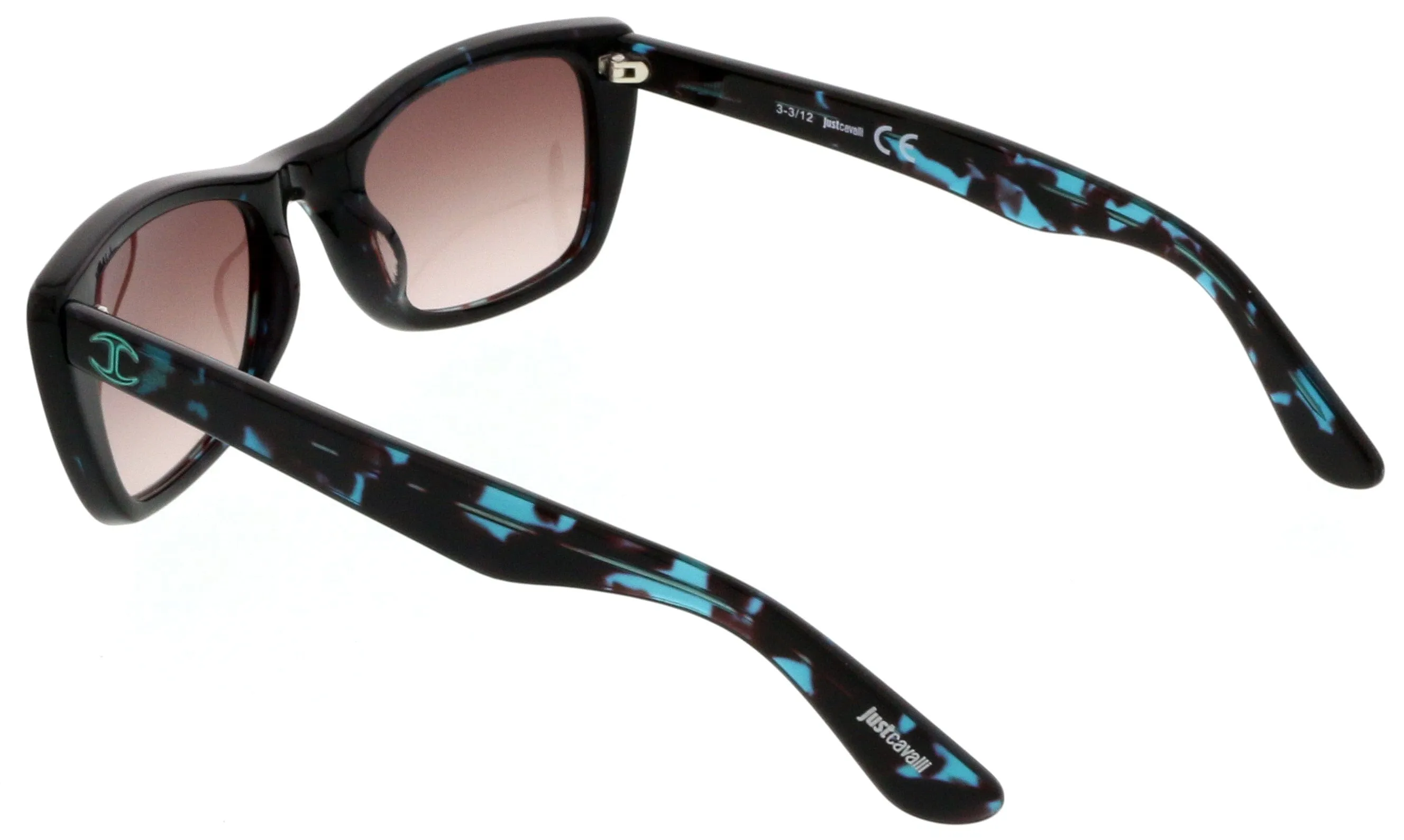Just Cavalli JC 491S/S 56F Brown/Blue Tortoise Rectangle Sunglasses