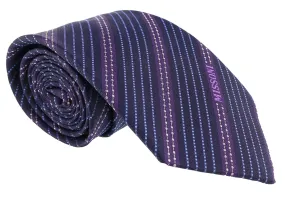 Missoni Multi Stripe Blue/Purple Woven Pure Silk Tie