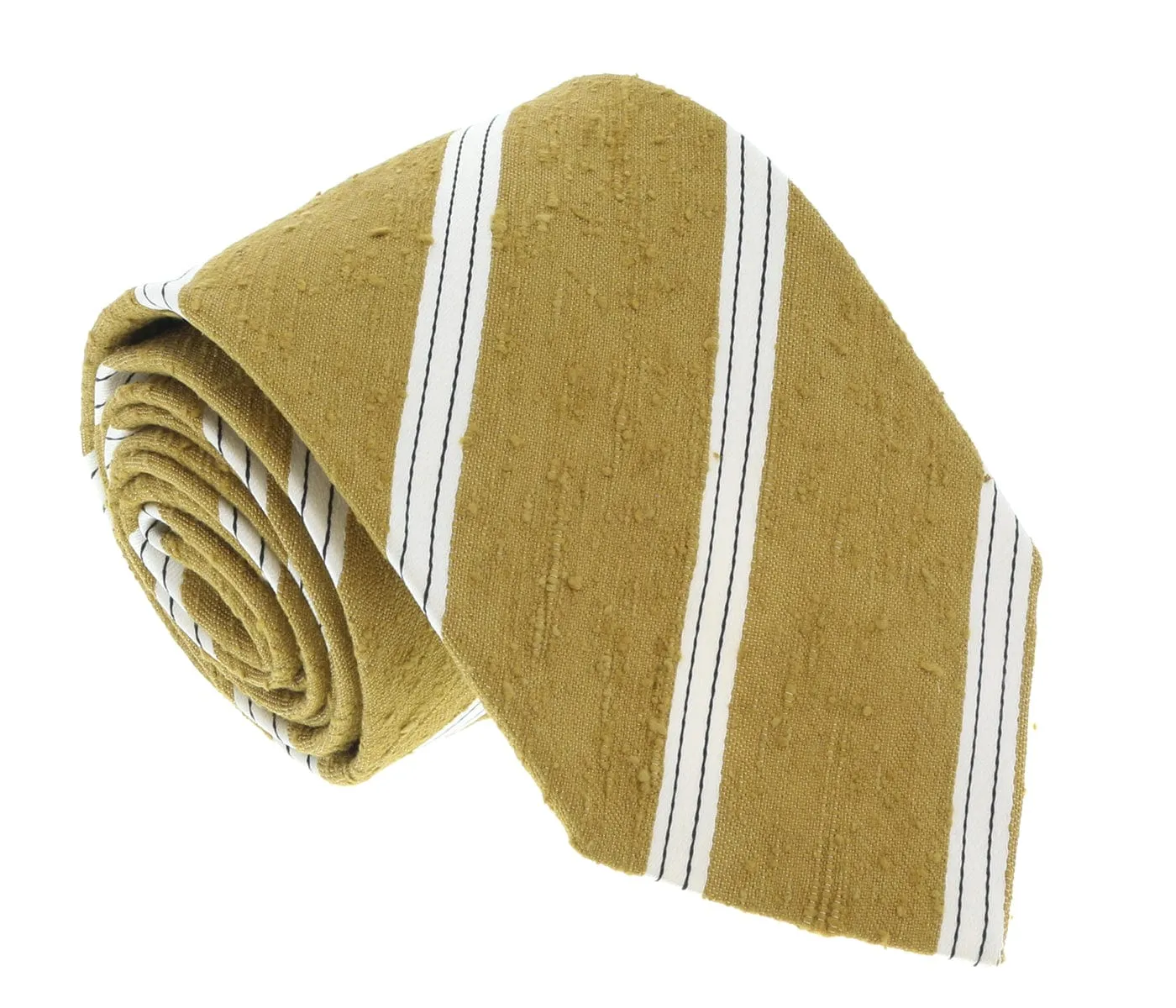 Missoni U4221 Mustard/Cream Regimental Pure Silk Tie