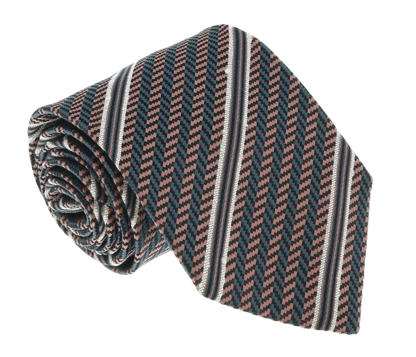 Missoni U4530 Pink/Gray Regimental Pure Silk Tie