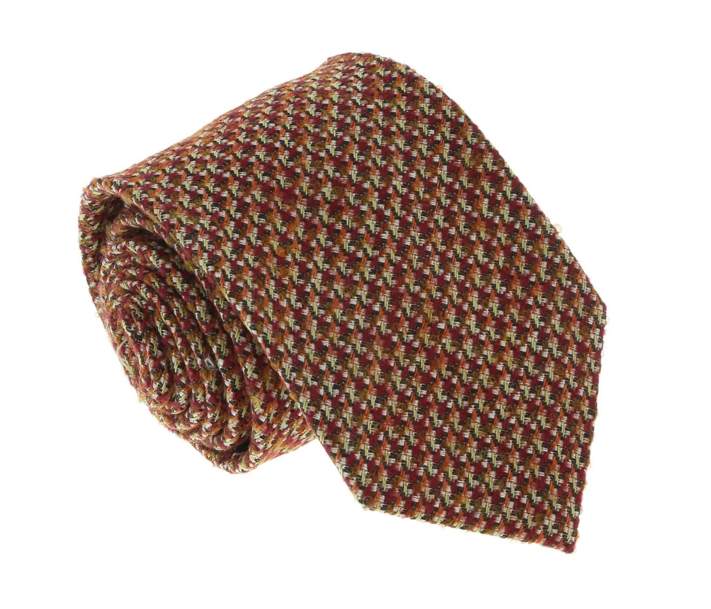 Missoni U5090 Burgundy/Brown Basketweave Pure Silk Tie
