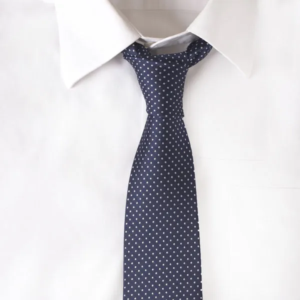 Silk Navy Pindot Tie