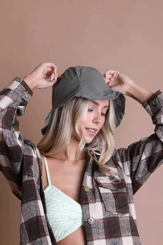 Urban Cotton Bucket Hat with Wired Brim
