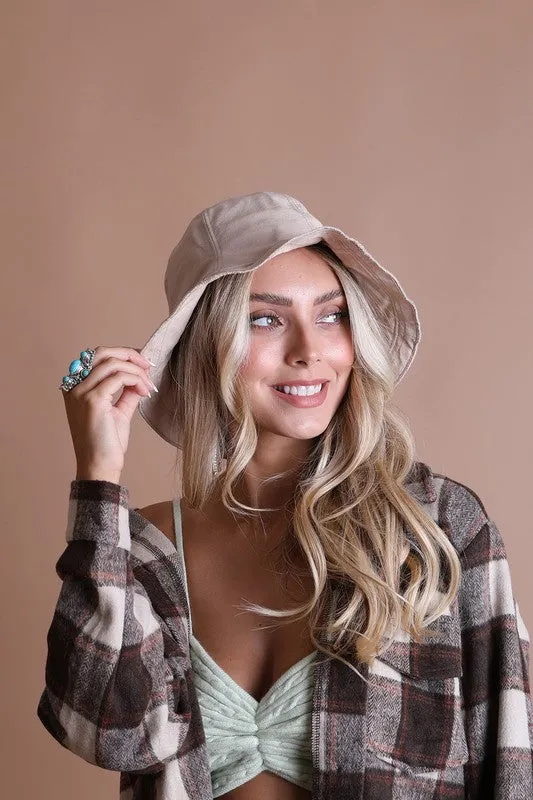 Urban Cotton Bucket Hat with Wired Brim